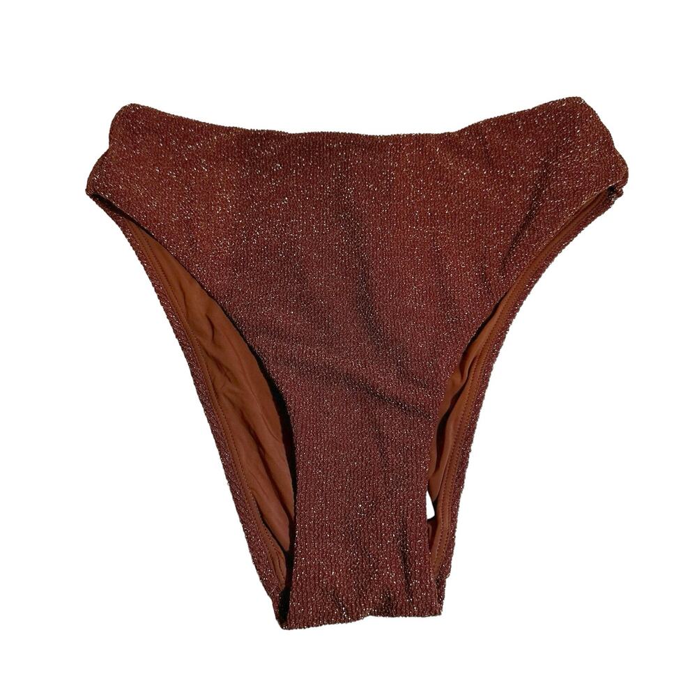 NWT Andie Swim 90s High Waist Bikini Bottom Moca XS Beach Pool Resort Travel